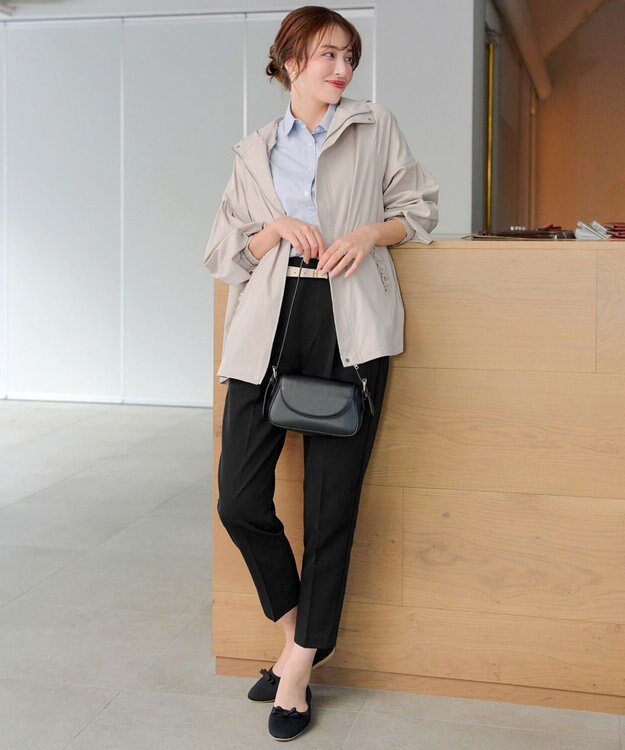 Tiaclasse ボリュームスリーブマウンテンフーディー グレージュ