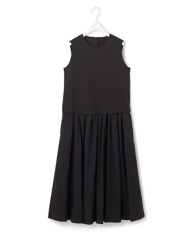 ICB 【人気のため新色追加・洗える】 ジャージコンビドレス ブラック系