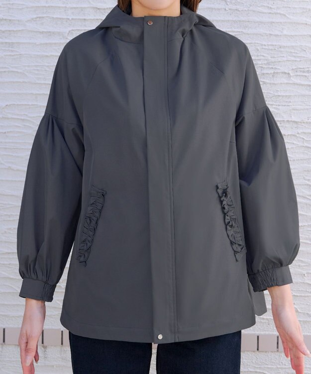 Tiaclasse ボリュームスリーブマウンテンフーディー チャコールグレー