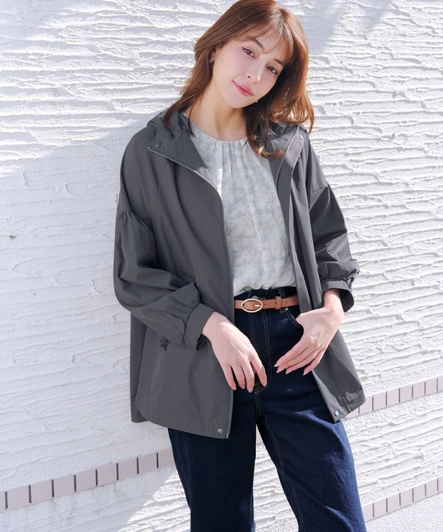 Tiaclasse ボリュームスリーブマウンテンフーディー チャコールグレー