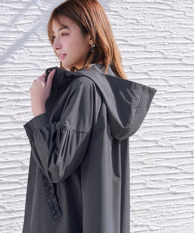 Tiaclasse ボリュームスリーブマウンテンフーディー チャコールグレー