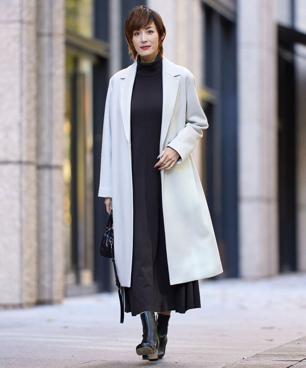 ICB ウールライトメルトン チェスターコート トープ系