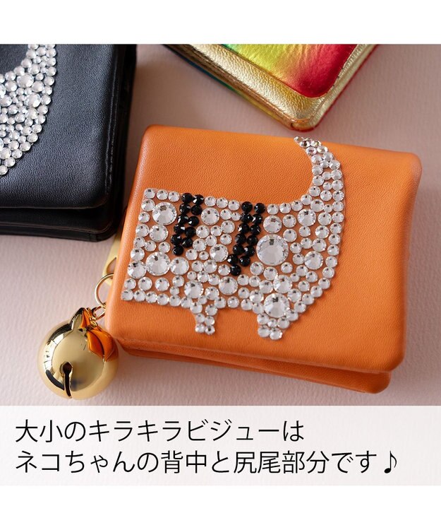 tsumori chisato CARRY キラネコ　ミニ財布　2つ折り財布 オレンジ