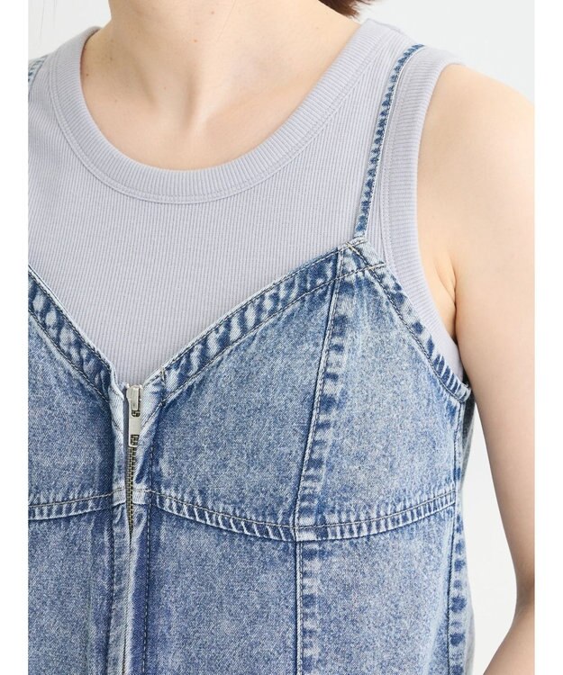 Green Parks ・ＥＬＥＮＣＡＲＥ　ＤＵＥ　Ｗ－ＺＩＰ　デニムキャミ Light Indigo