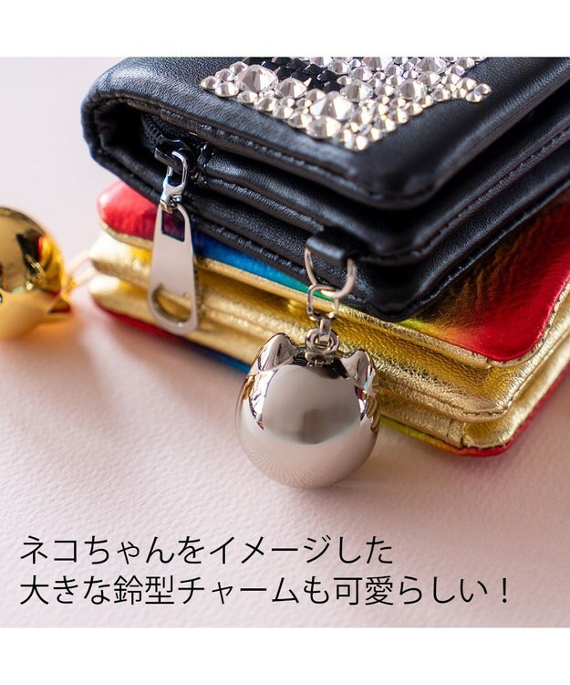 tsumori chisato CARRY キラネコ　ミニ財布　2つ折り財布 ブラック