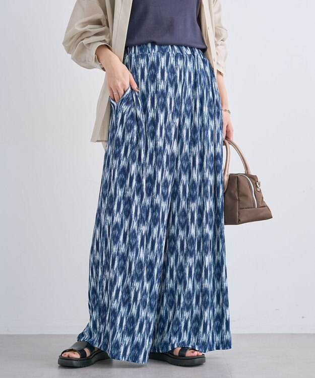 Green Parks シアーカットワイドパンツ Blue