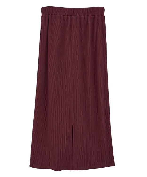 Green Parks 楽ちんＩラインリブスカート Bordeaux