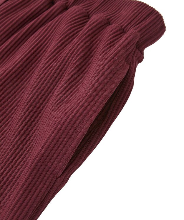 Green Parks 楽ちんＩラインリブスカート Bordeaux