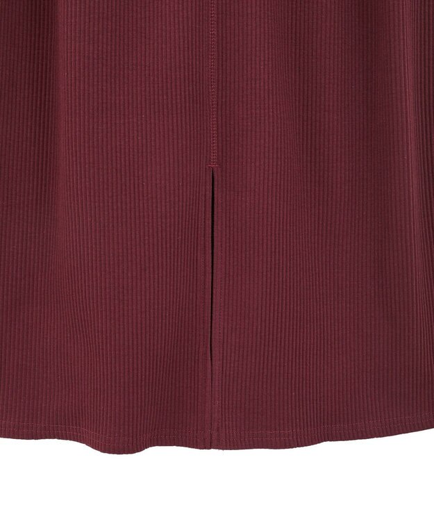 Green Parks 楽ちんＩラインリブスカート Bordeaux