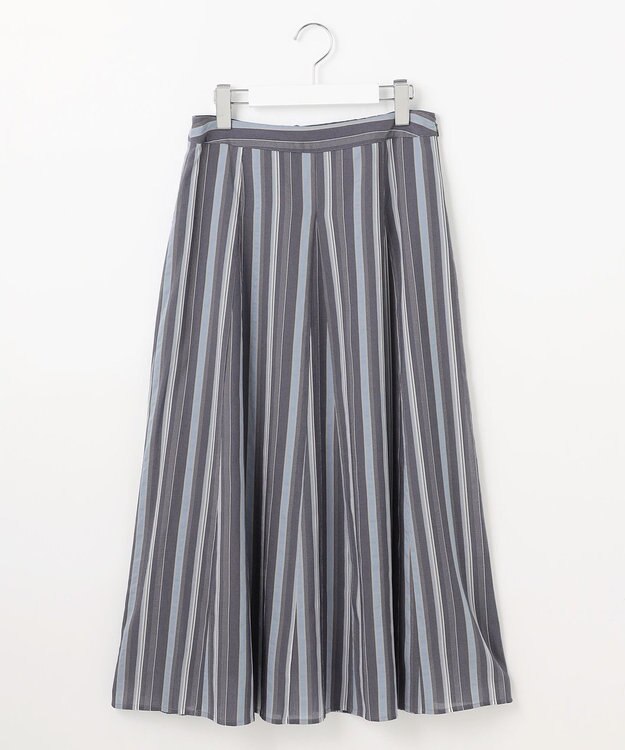 J.PRESS LADIES L 【洗える】ランダムストライプ スカート ネイビーストライプ系