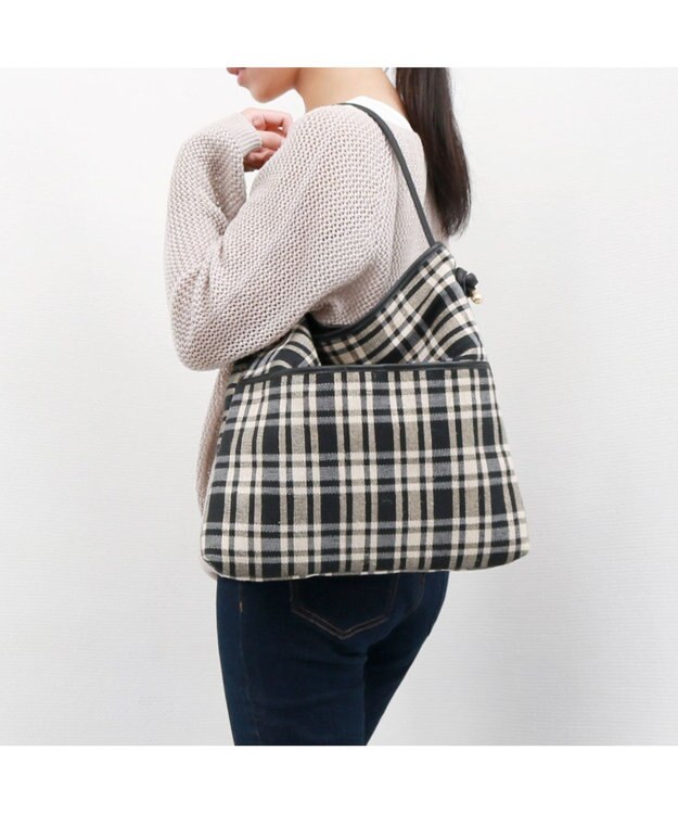 UNBILLION  ペルケ perche / 1本手チェックトートバッグ ブラック