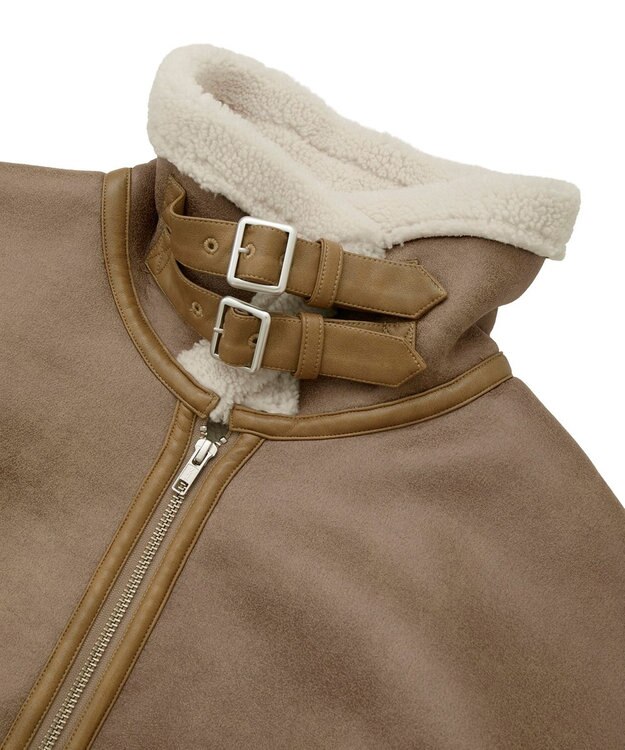 earth music&ecology フェイクムートンジャケット Beige