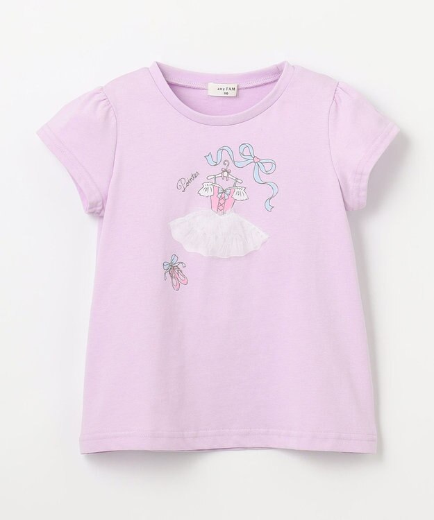 ANY KIDS ひんやりクール アップリケTシャツ ラベンダー（ドレス）