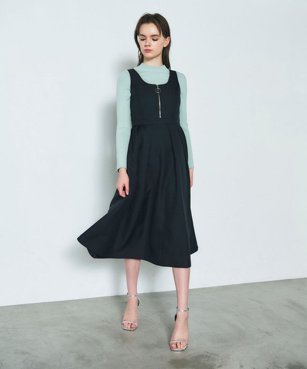 GRACE CONTINENTAL ツイルタックワンピース ブラック