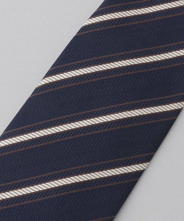 GOTAIRIKU GOTAIRIKU別注【日本製】シルク ネクタイ_ストライプ ネイビー系1