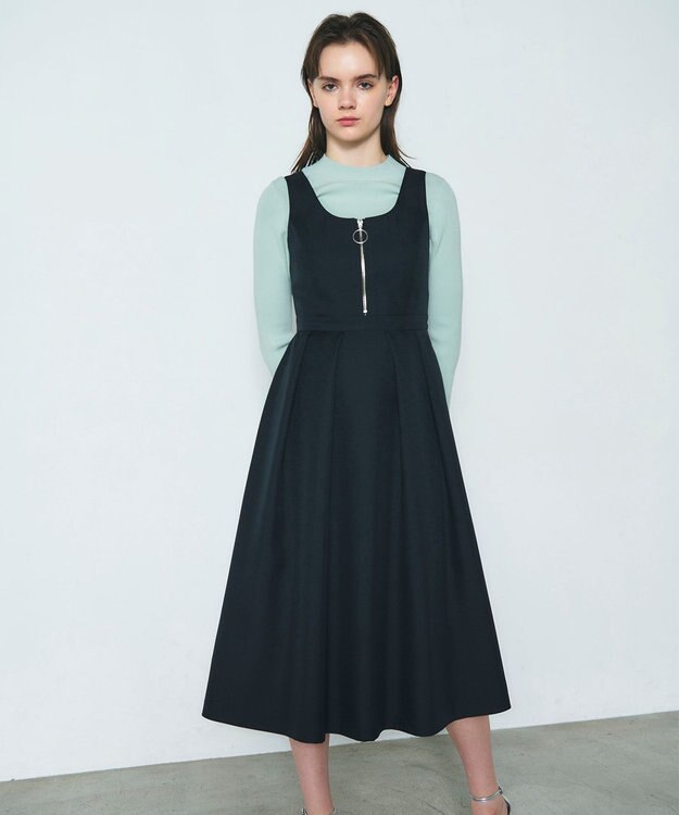 GRACE CONTINENTAL ツイルタックワンピース ブラック