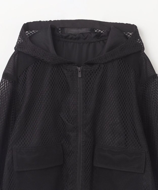 GRACE CONTINENTAL メッシュコンビフーディー ブラック