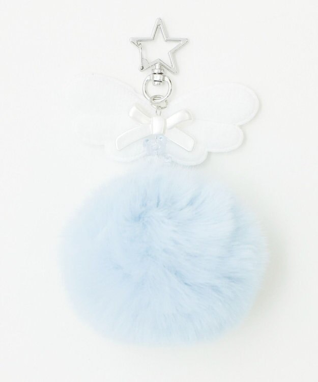 WEGO ファーぽんぽんエンジェルキーホルダー サックス