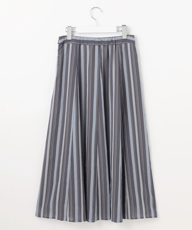 J.PRESS LADIES L 【洗える】ランダムストライプ スカート ネイビーストライプ系