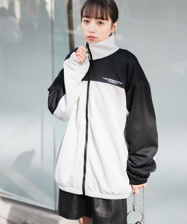 WEGO 【ユニセックス着用ITEM】バイカラートラックジャケット ブラック