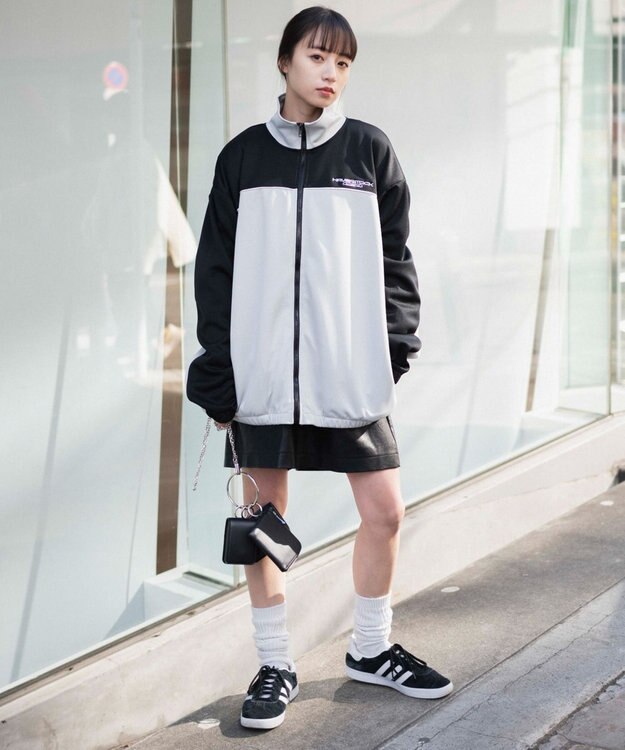 WEGO 【ユニセックス着用ITEM】バイカラートラックジャケット ブラック