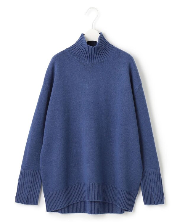 ICB L 【新色追加・WEB限定カラーあり】 ソフトカシミヤミックス ハイネックニット サックスブルー系