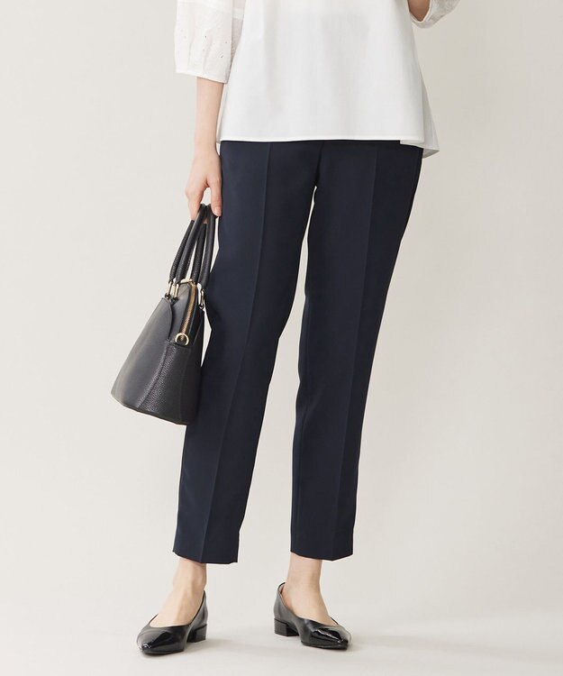 自由区 S 【セットアップ対応・UVカット・接触冷感・洗える】ライトストレッチテーパード パンツ ネイビー