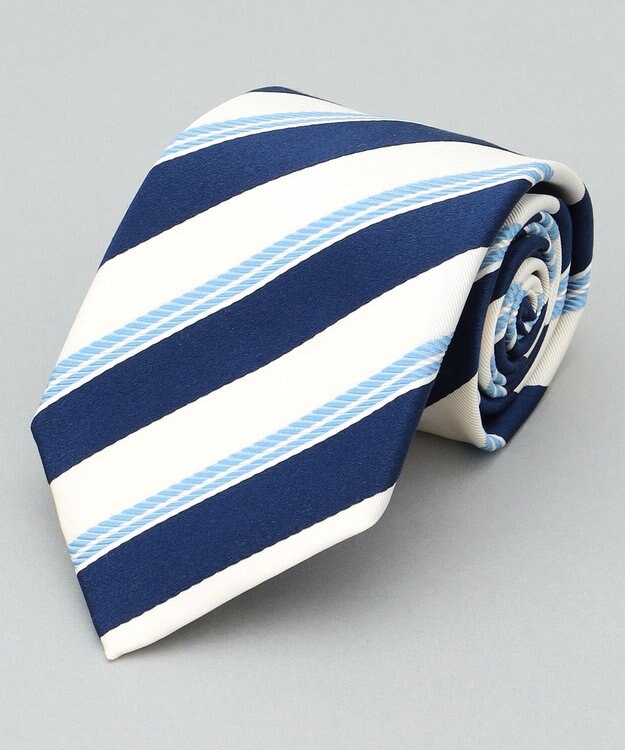 GOTAIRIKU 日本縫製/オリジナル柄【Fermo Fossati】ネクタイ_レジメンタル アイボリー系1