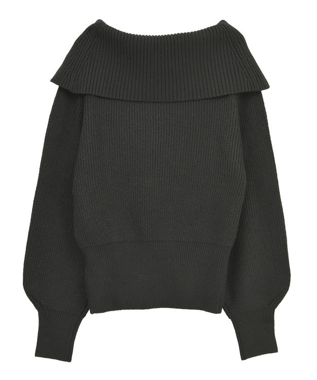 Green Parks オフショルダーニット Black