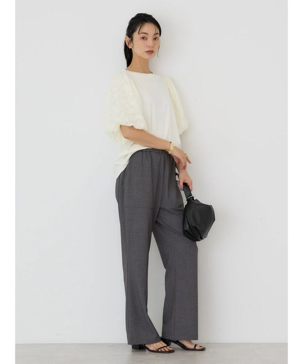 AMERICAN HOLIC ジャガードスリーブカットプルオーバー Ivory