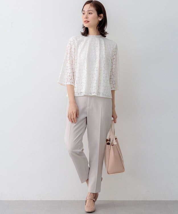 組曲 シュットクロステーパード パンツ サンドベージュ系