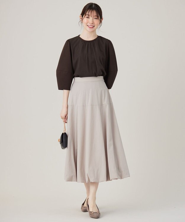 ANY SIS L 【洗える】カットジョーゼットチュール トップス ブラウン