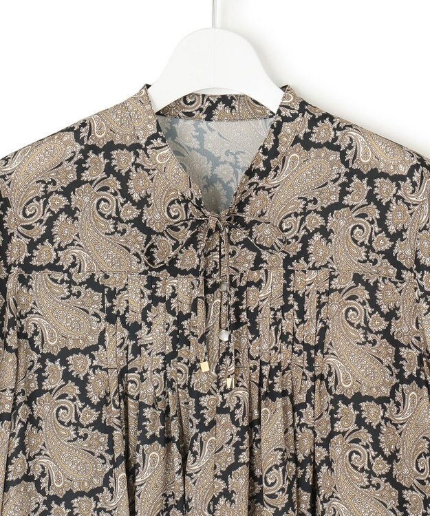 23区 S 【洗える】Ratti ヴィンテージペイズリープリント ワンピース モノトーンプリント