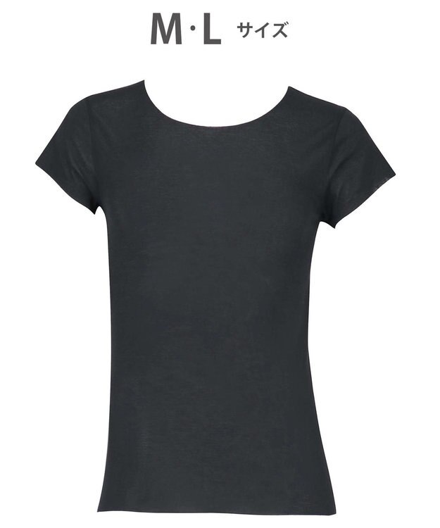 WACOAL MEN 【オーガニック綿混インナー】多機能を着る。綿の贅沢オーガニック フリーなカッティング（ネック・袖・裾）2分袖 GL5210 /ブロス バイ ワコールメン ブラック