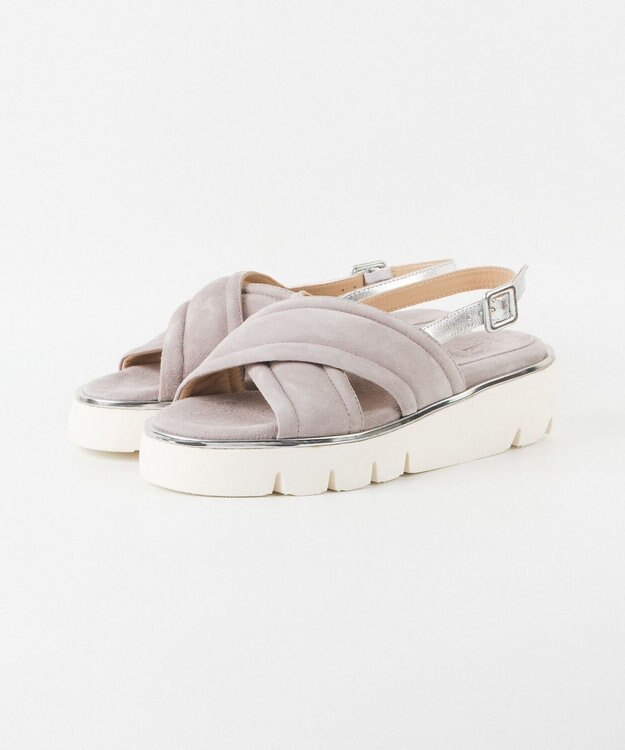 BONTRE 【LucaGrossi/ルカグロッシ】クロスストラップ厚底サンダル/H274S-USO グレー