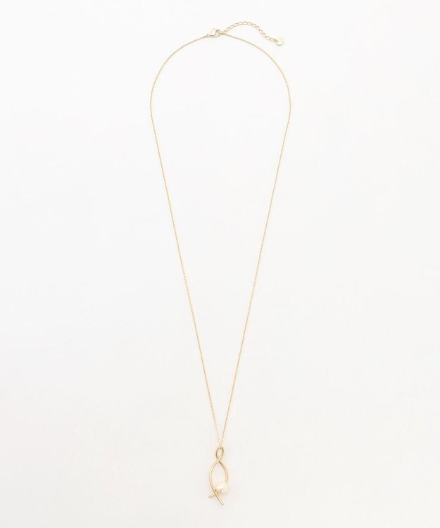 自由区 ツイストパールロング ネックレス ゴールド