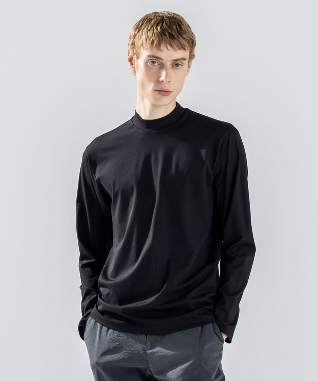 JOSEPH HOMME ハイゲージベアスムース　モックネック長袖Ｔシャツ ブラック系