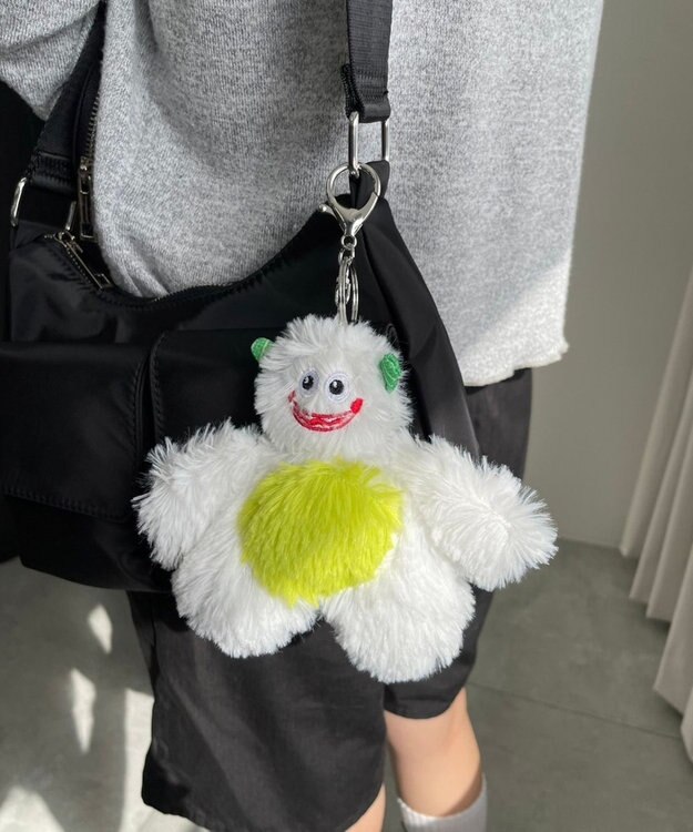 WEGO ぽいんぽいんモンスターぬいぐるみキーホルダー ホワイト
