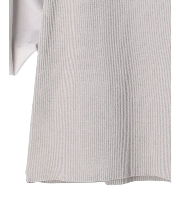 Green Parks armonia．袖布帛ニットプルオーバー Gray