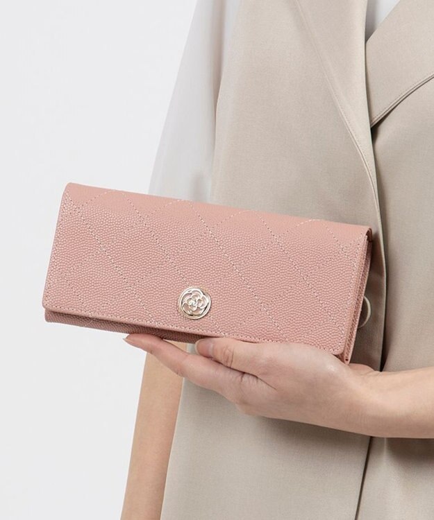 CLATHAS ベール 被せ長財布 ペールピンク