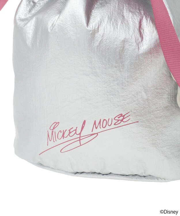 earth music&ecology 【予約】Disney/ミッキーチャーム付きリボン巾着 シルバー