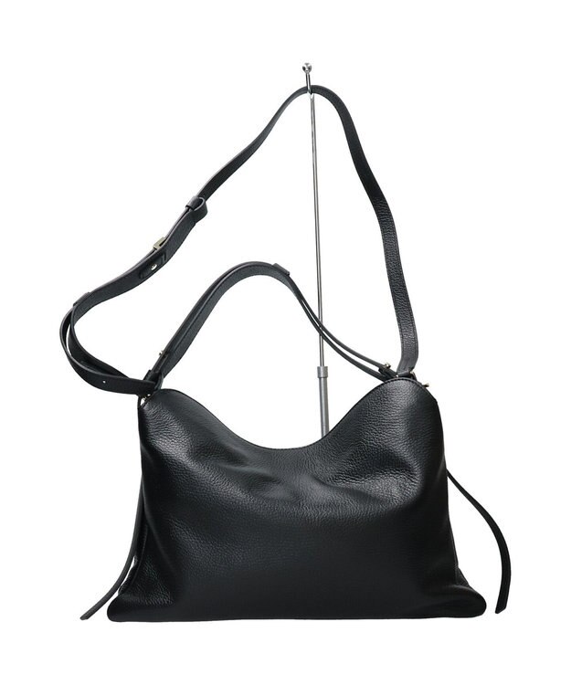 INTER-CHAUSSURES 【LORISTELLA】ソフトレザーハンドバッグ ブラック