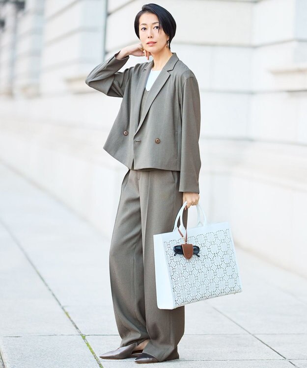 自由区 【カタログ掲載・人気素材・セットアップ対応】リネンライクシンセティックショート ジャケット カーキ