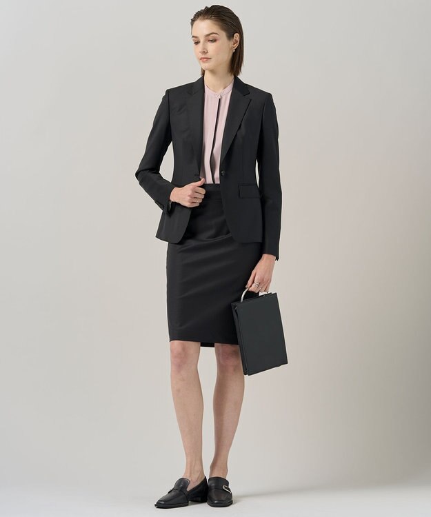 ICB L 【新色追加・WEB限定カラーあり・接触冷感・UVケア・速乾・洗える】BackSatinAmunzen バンドカラーブラウス ヘイズピンク系