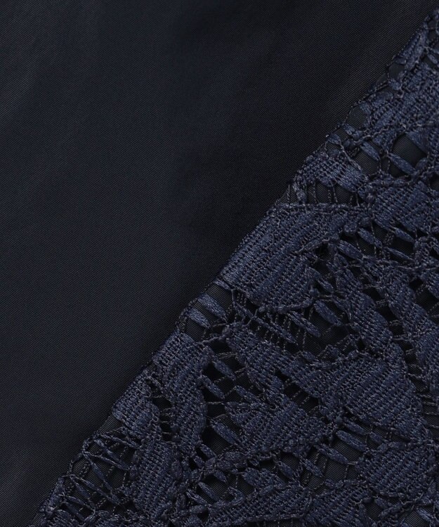 ICB L 【洗える】リーフラッセルレース ジャケット ネイビー系