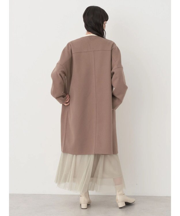 earth music&ecology 圧縮風ポンチコーディガン Mocha