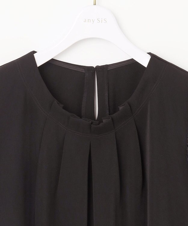 ANY SIS 【2SET】レーススリーブ ブラウス × パンツ セット ブラック