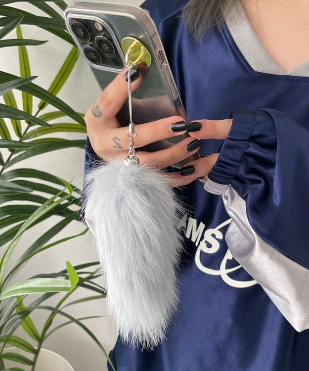 WEGO ミニファーしっぽキーホルダー ブルー