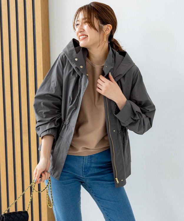 組曲 【WEB限定・取り外せるライナー付き】ライトタッサージャケット カーキ系