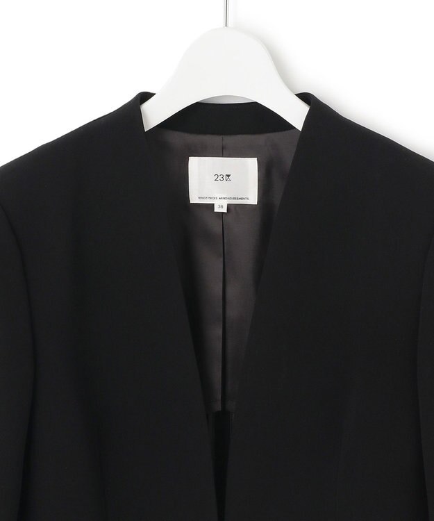 23区 トリアセダブルジョーゼット ジャケット ブラック系